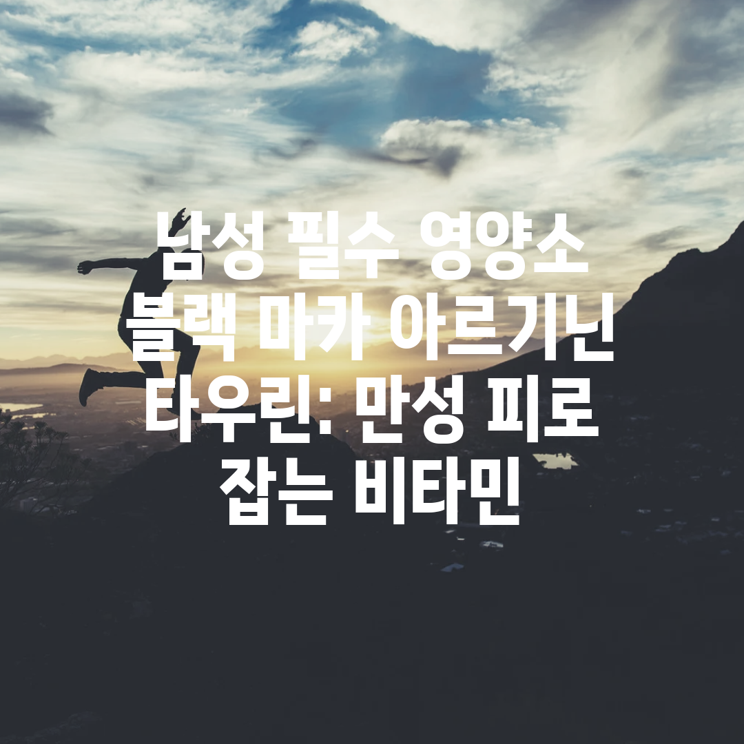 남성 필수 영양소 블랙 마카 아르기닌 타우린 만성 피로