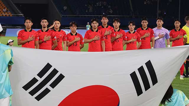 황저우 아시안게임 축구대표팀 사진