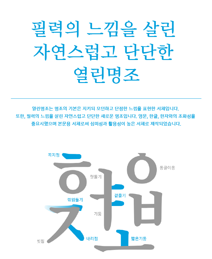  윤디자인에서 한글 폰트 나눔! 열린 명조, 열린 고딕 무료 다운로드 하세요!