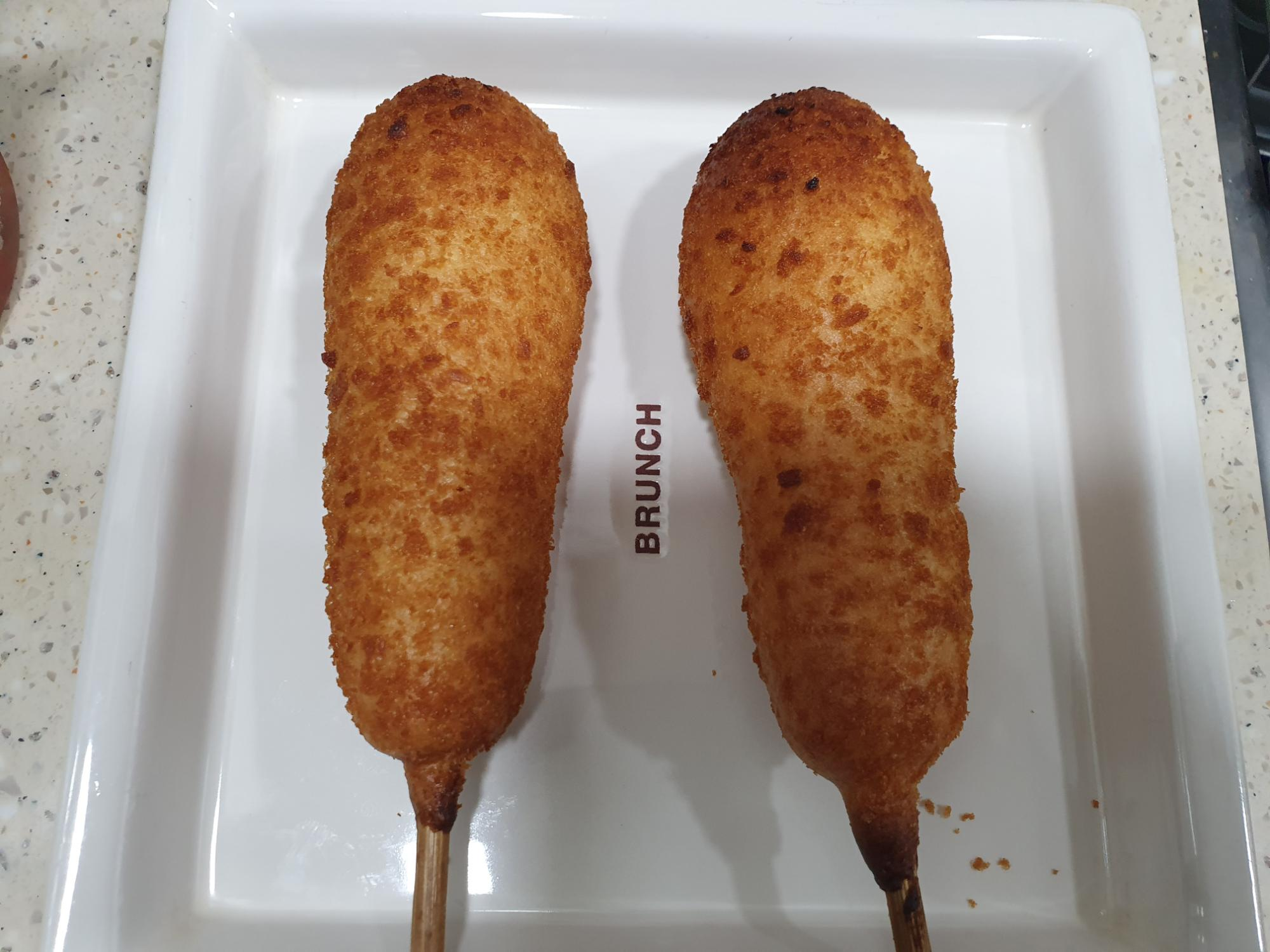  에어프라이어에 올반 찰 핫도그 해먹기