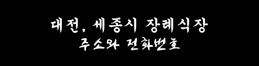 대전 세종시 장례식장 지도위치