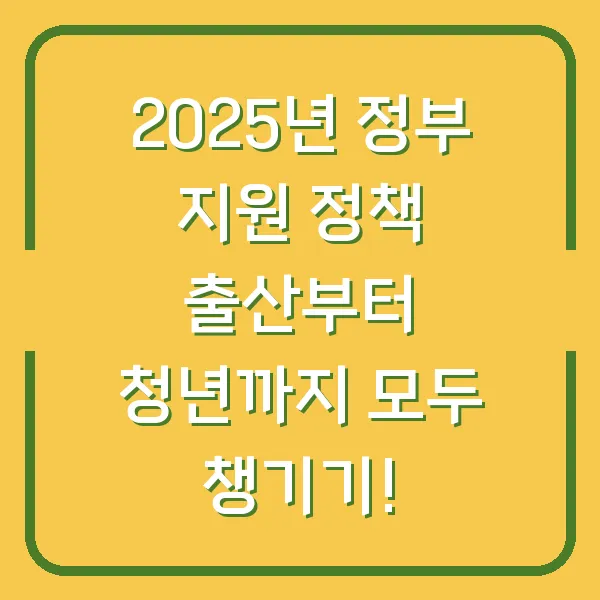 2025년 정부 지원 정책 출산부터 청년까지 모두 챙기기!