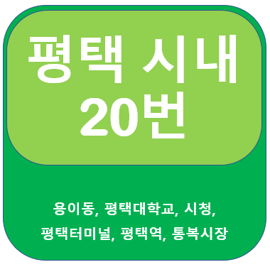  평택20번버스 시간표, 노선, 평택대학교, 터미널