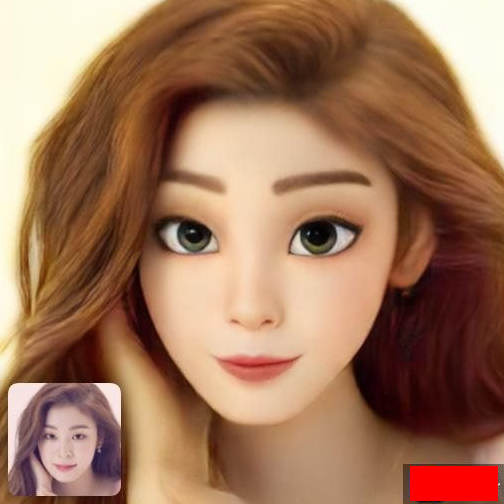 김연아가 디즈니 캐릭터로 표현된 사진 이지만 위의 그림들과 스타일이 다르다.