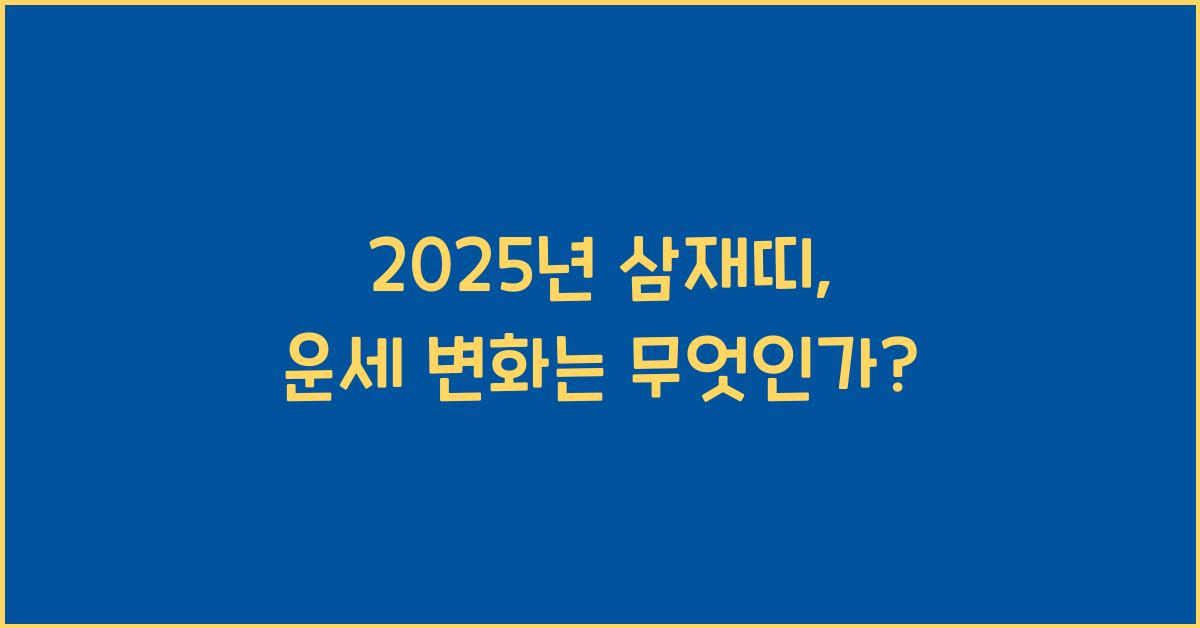 2025년 삼재띠