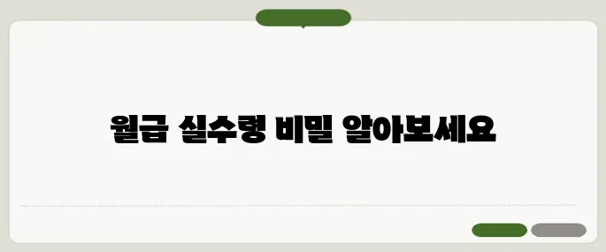 실수령계산기 내 월급 제대로 파악하기