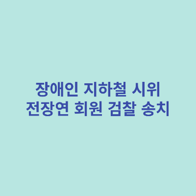 장애인-지하철-시위-전장연-회원-검찰-송치