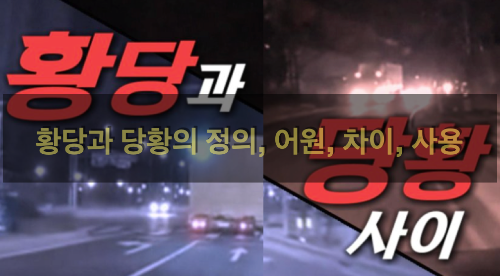  황당과 당황의 정의, 어원, 차이 그리고 이해