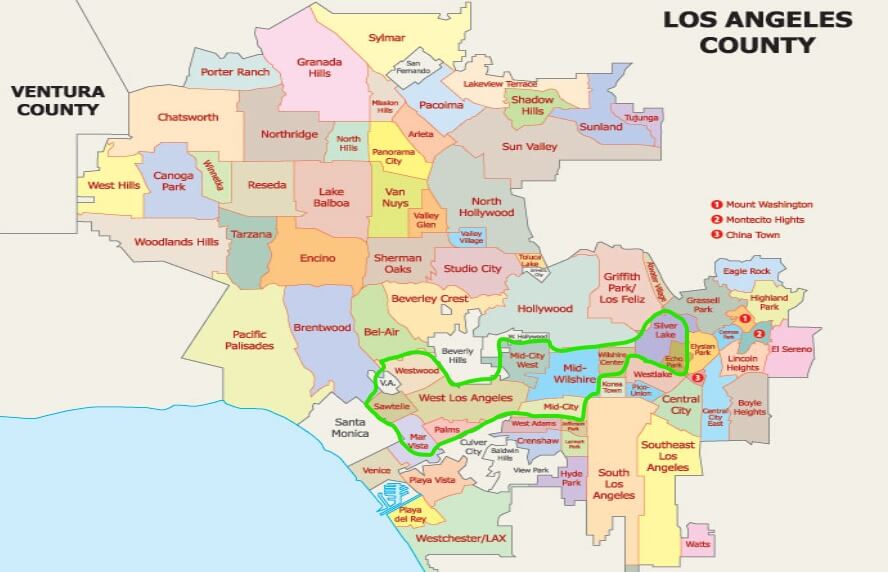 미국-로스앤젤레스-카운티-지도