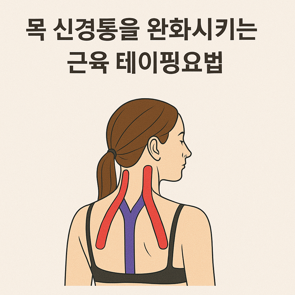 목 신경통을 완화시키는 근육 테이핑요법