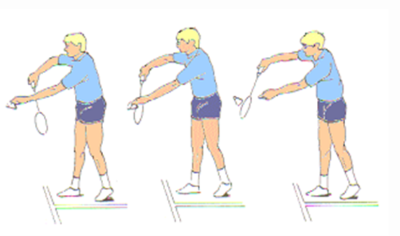 배드민턴 서비스 자세 안내 그림