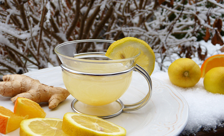 감기에 좋은 따뜻한 생강 레몬차