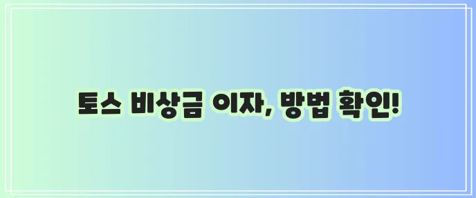 토스뱅크 비상금대출 신청 방법과 이자 계산 꼼꼼히 확인하세요!