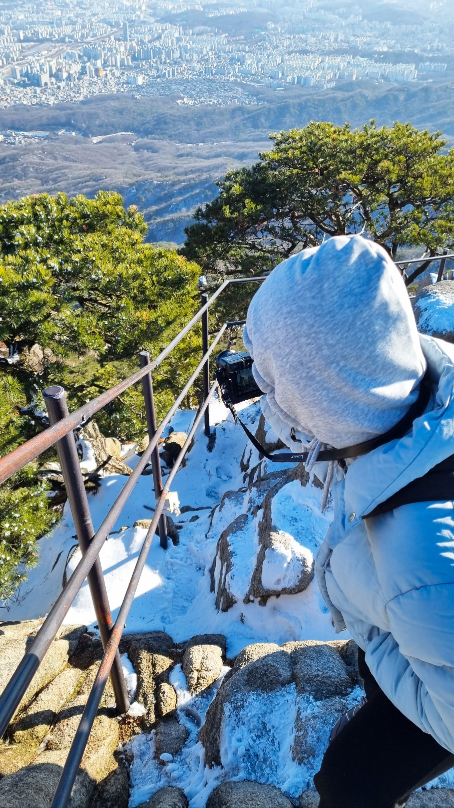 겨울 도봉산 신선대 등산 정상에서 사진찍기