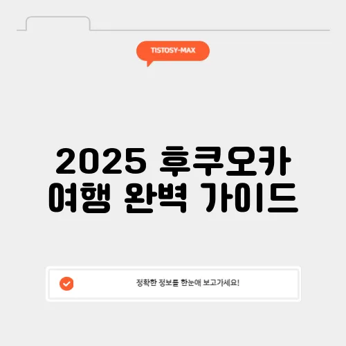 2025 후쿠오카 여행 완벽 가이드