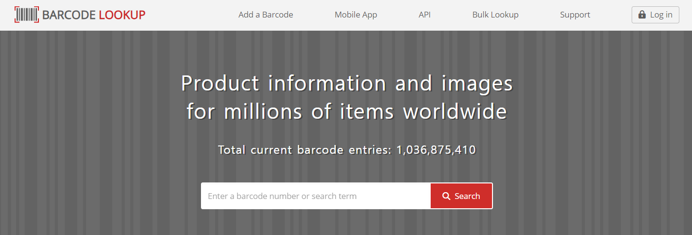 Barcode-Lookup-웹사이트-화면