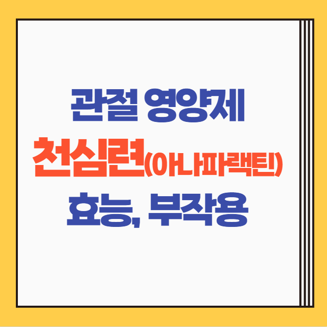  천심련 추출물 아나파랙틴 효능, 복용방법, 부작용 | 관절 영양제