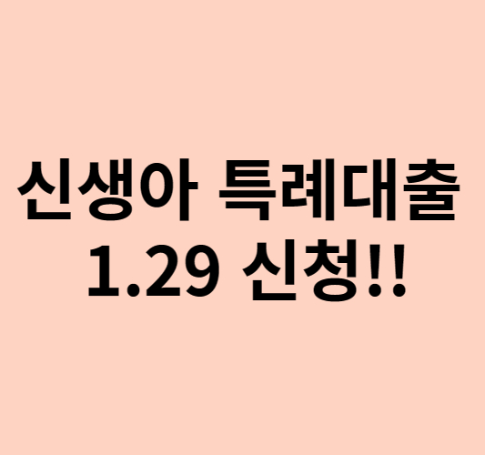 신생아 특례대출 대상 금리 신청기간 1월 29일 시작!!