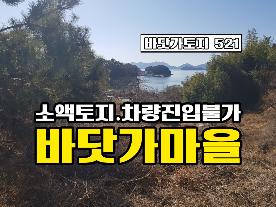  경남고성부동산 바닷가 마을 소액토지매매 / 바다뷰 / 마을 뒤 산아래쪽