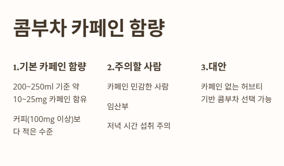 콤부차 카페인 함량