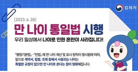  만 나이 통일법 시행