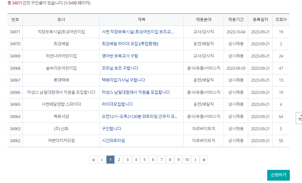 사천시청 구인구직