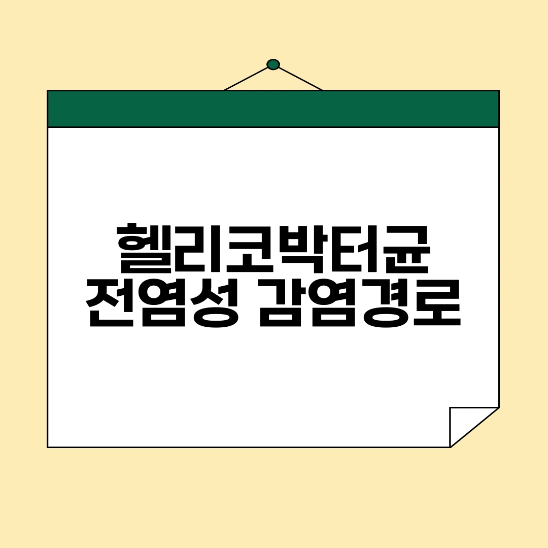 헬리코박터균 전염성, 헬리코박터균 감염 경로, 전염경로