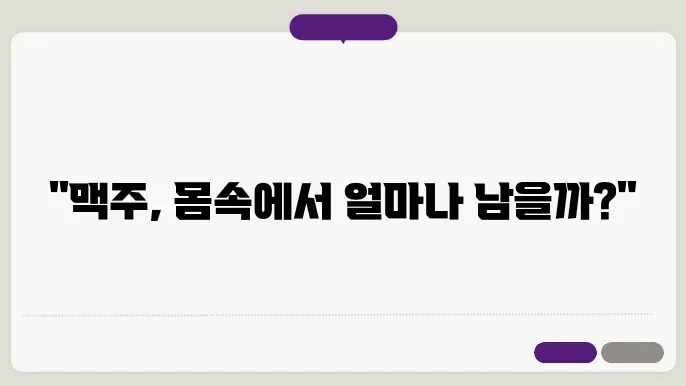맥주 분해 시간