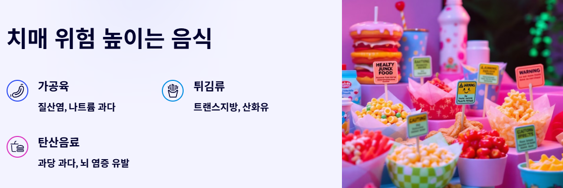 치매 위험 높이는 음식 예시