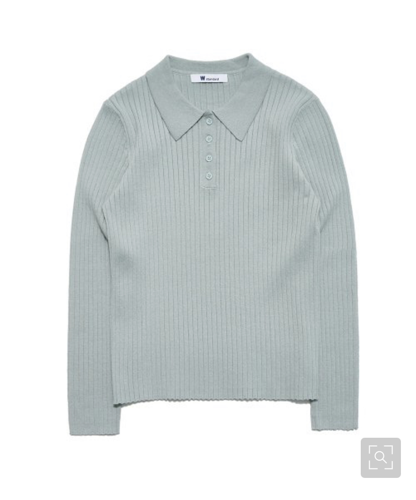  RIBBED COLLAR CARDIGAN