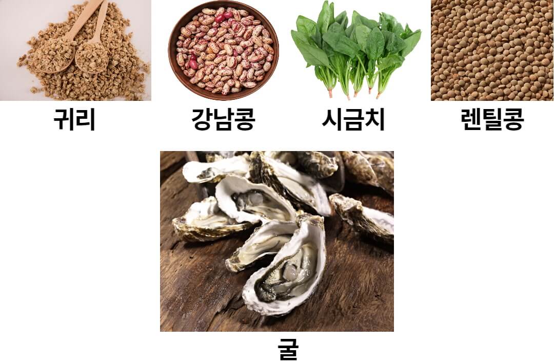  몸에 좋은 철분이 많은 식품은 무엇이 있나요?