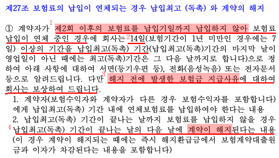  보험료를 내지 않으면 실효되나요?