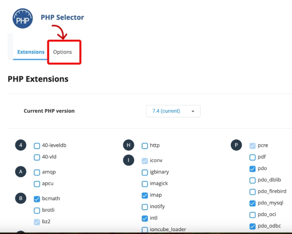 PHP Selector 옵션 클릭