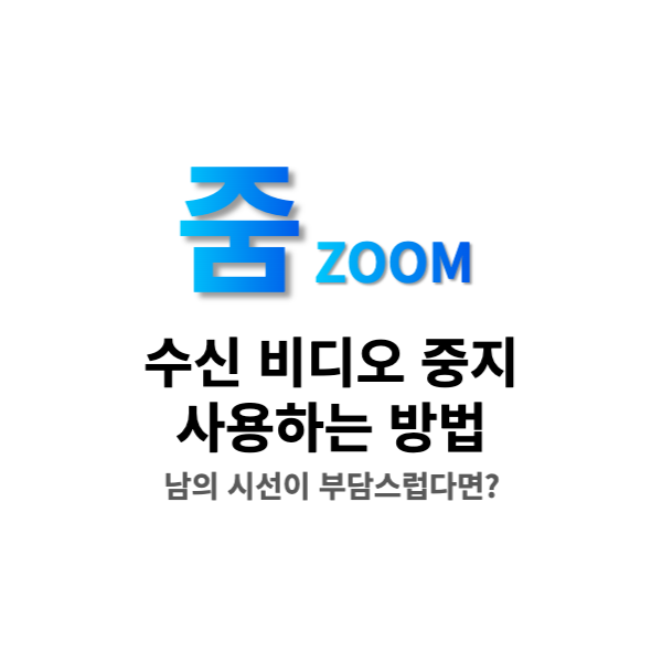  줌에서 수신 비디오 중지 사용 설정하는 방법