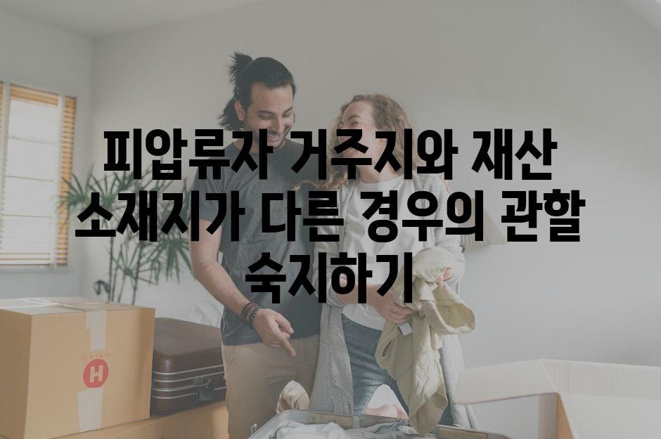 피압류자 거주지와 재산 소재지가 다른 경우의 관할 숙지하기