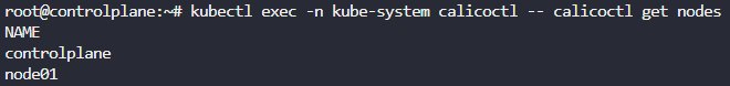kubectl exec -n kube-system calicoctl -- calicoctl get nodes