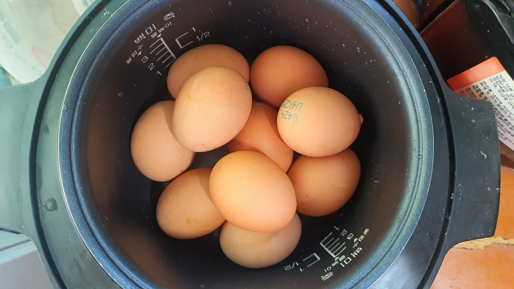 전기밥솥을 이용하여 물 없이 계란 삶기 전기밥솥을 이용하여 물 없이 계란 삶기