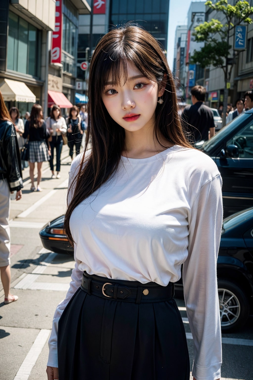  일본 여행하는 여자 컨셉의 AI 생성 이미지 사진 그림