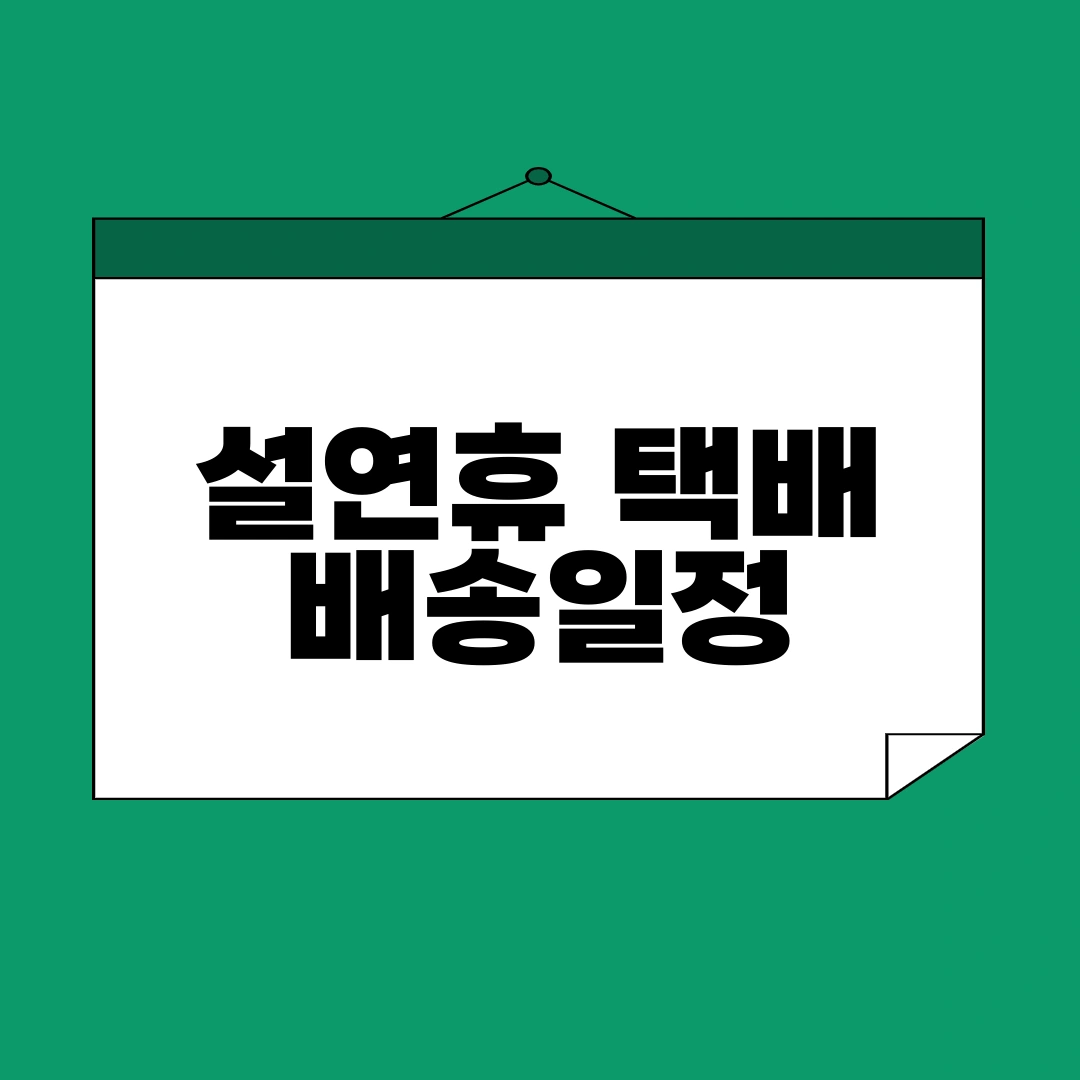 설연휴 택배 배송일정