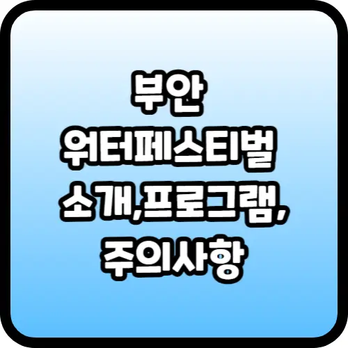 부안 워터페스티벌 소개&#44;프로그램&#44;주의사항