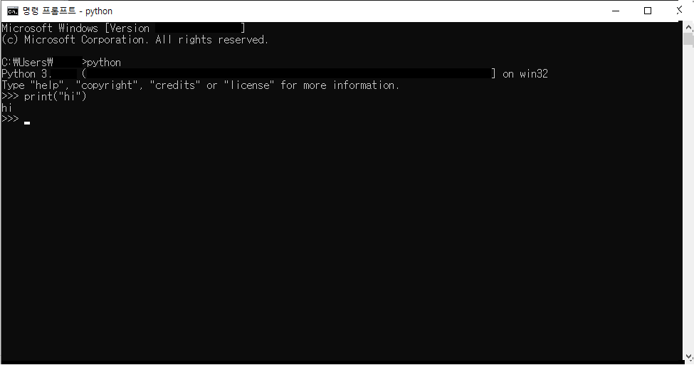 파이썬 설치 확인하기