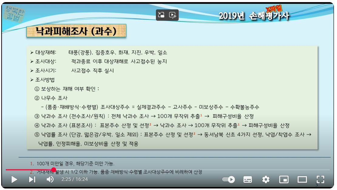 낙과피해조사_행복한꿀벌유투브_사진