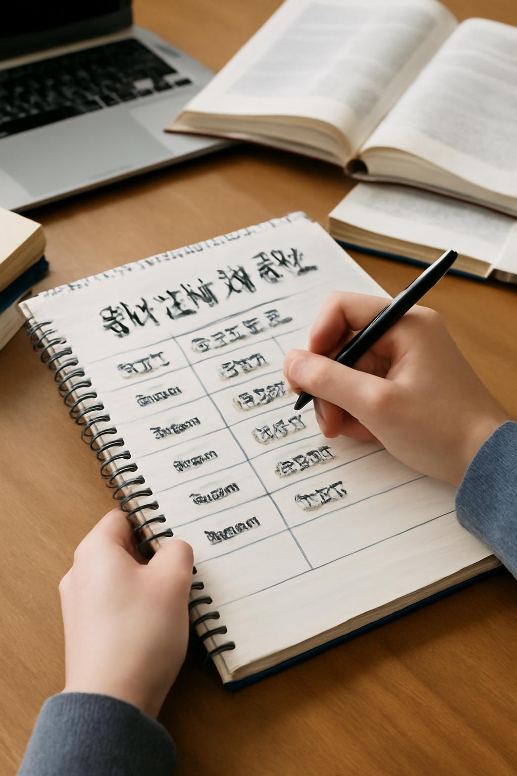대학생 중간고사 계획표