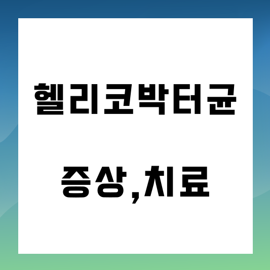 헬리코박터균 증상 치료 썸네일