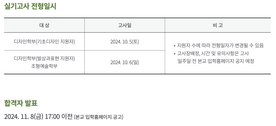 수원대 미술 실기고사 일정