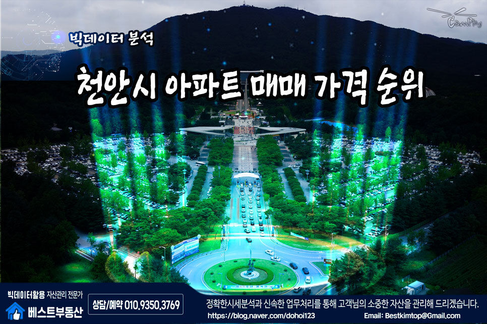  천안시 아파트 매매 가격 순위 빅데이터 분석하기 !!!