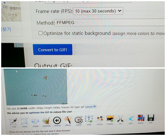 GIF 파일로 변환하기 