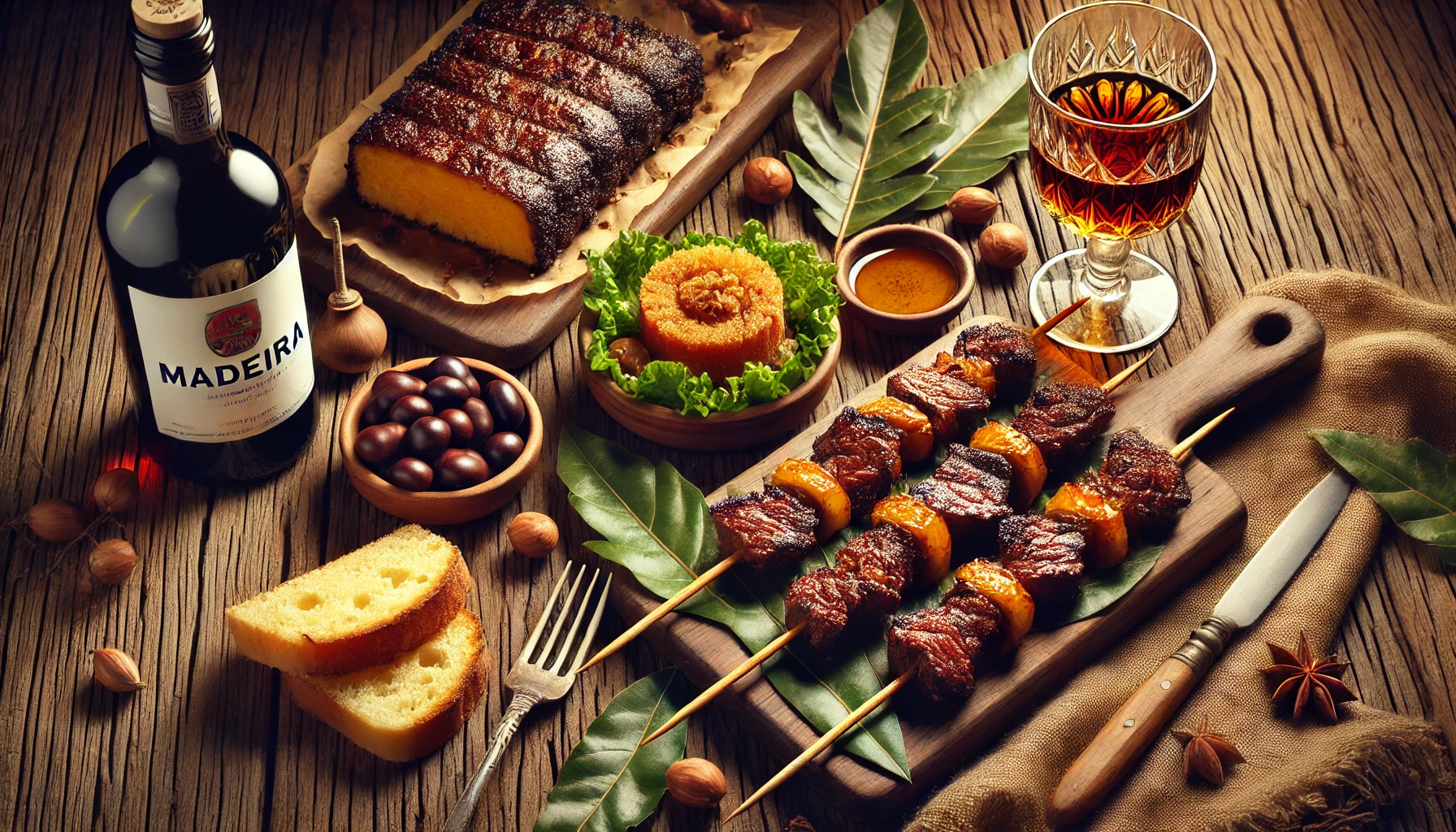 마데이라 전통 요리(에스페타다, 볼루 두 멜, 마데이라 와인)
