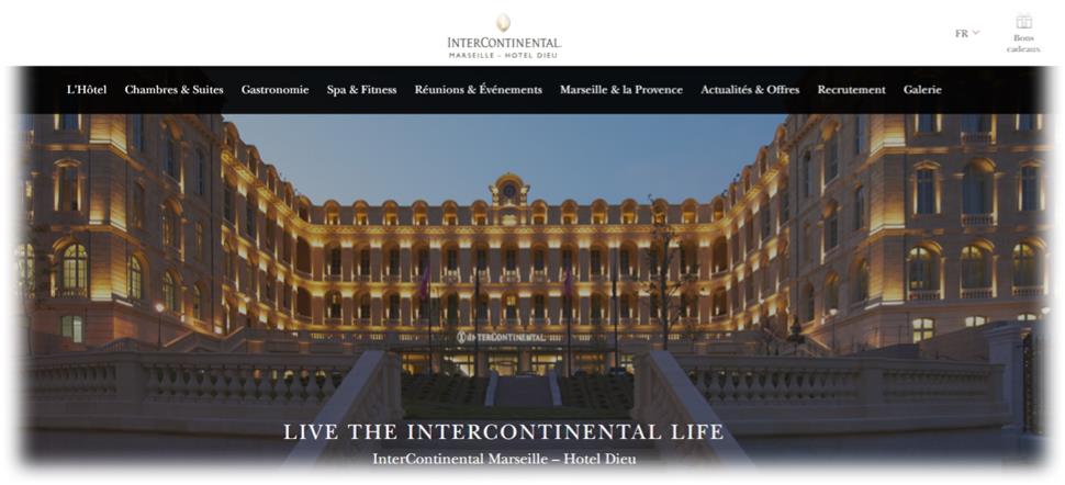 H&ocirc;tel Dieu Intercontinental Marseille (호텔 디유 인터컨티넨탈 마르세유) 홈페이지 둘러보기