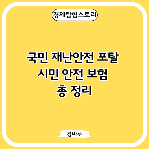  국민 재난안전 포탈 :: 시민 안전 보험 총 정리